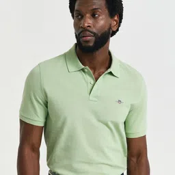 GANT Men Solid Polo Collar Pique Cotton T-shirt-picture-21