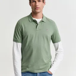 GANT Men Solid Polo Collar Pique Cotton T-shirt-picture-12