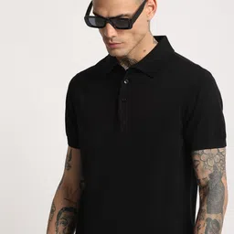 THE BEAR HOUSE Men Solid Regular Fit Cotton Polo Collar T-Shirt-picture-43