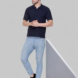 FLOSBERRY Men Conversational Printed Polo Collar T-shirt-image-11