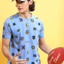 KETCH Round Neck Conversational Printed Cotton T-Shirt-picture-34