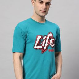 Obaan Typography Printed Round Neck Cotton T-shirt-picture-29