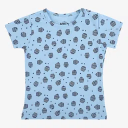 DYCA Girls Conversational Printed Round Neck Cotton T-shirt-picture-49