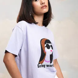 Tokyo Talkies Women Printed Pockets T-shirt-image-79