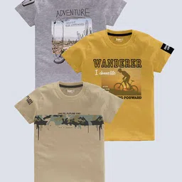 BAESD Boys Pack Of 3 Graphic Printed Pure Cotton T-shirt-picture-40