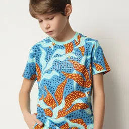 Jack & Jones Junior Boys Tropical Printed Pure Cotton T-shirt-picture-18