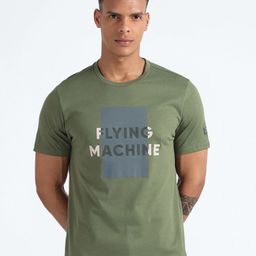 Flying Machine Typography Printed Round Neck Regular Fit Cotton Casual T-shirt-picture-45