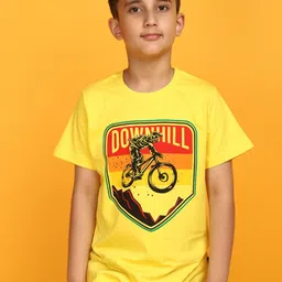 V-Mart Boys Graphic Printed Round Neck Short Sleeves Cotton Regular T-shirt-picture-58