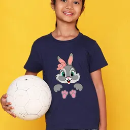NUSYL Girls Graphic Printed Round Neck Casual T-shirt-picture-28