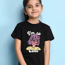NUSYL Girls Graphic Printed Round Neck Short Sleeves T-shirt-picture-17