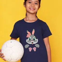 NUSYL Girls Printed Round Neck T-shirt-image-22