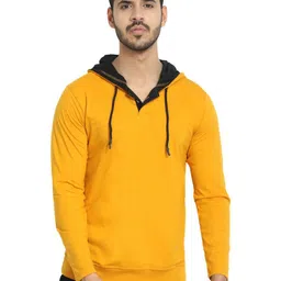 Black Collection Men Solid Hooded Cotton T-shirt-image-97