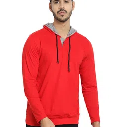 Black Collection Men Solid Hooded Cotton Casual T-shirt-image-91
