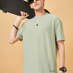 Street 808 by Pantaloons Self Design Round Neck Oversized Casual T-shirt-image-23