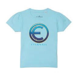 Marvel by Wear Your Mind Girls Blue Eternal Printed Pure Cotton T-shirt-picture-15