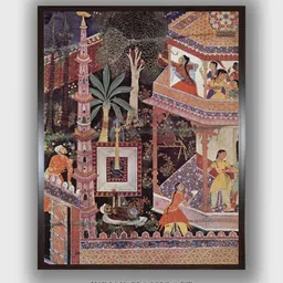 INDIAN CLASSIC ART Red & Brown Wooden  Abstract Folk Wall Art-picture-31