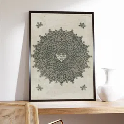 The Art House Beige & Black Ornements Canvas Painting Wall Art-picture-36