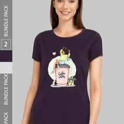 CHOZI Pack Of 2 Printed Cotton Bio Finish T-shirt-picture-12