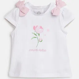 Chicco Girls Floral Printed Round Neck Short Sleeves T-shirt-picture-23