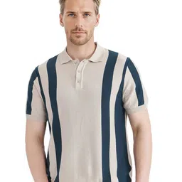 RARE RABBIT Men Striped Polo Collar Cotton T-shirt-picture-57