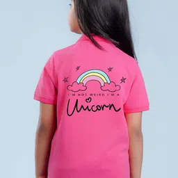 NUSYL Girls Graphic Printed Polo Collar T-shirt-picture-14