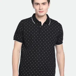 Dennis Lingo Printed Pure Cotton Polo Collar T-shirt-image-11