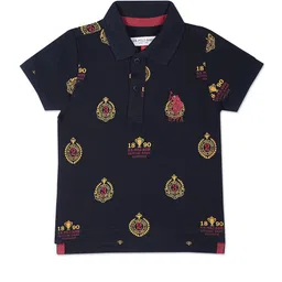 U.S. Polo Assn. Kids Boys Typography Printed Polo Collar Pure Cotton T-shirt-picture-41