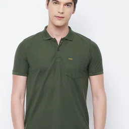Adobe Men Green Solid Polo Collar T-shirt-picture-12