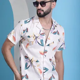 Indian Needle Classic Floral Printed Cotton Casual Shirt-image-15