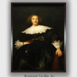 The Art House Black Portrait of a Seated Woman with Pendant by Rembrandt Van Rijn Wall Art-image-37