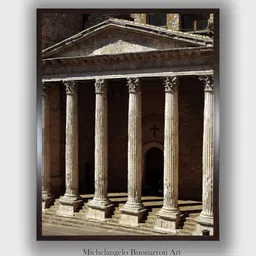 The Art House Beige & Black Temple of Minerva Wooden Framed Canvas Painting Wall Art-image-38