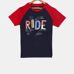 mackly Boys Navy Blue & Red Colourblocked Lounge T-Shirt-picture-33