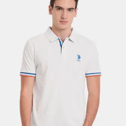 U.S. Polo Assn. Men Polo Collar Slim Fit Pure Cotton T-shirt-picture-50