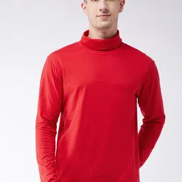 GRITSTONES Men Red High Neck Pockets Outdoor T-shirt-picture-38