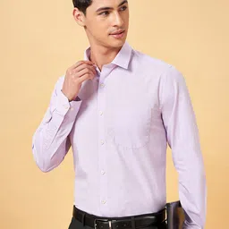 Peregrine by Pantaloons Men Solid Slim Fit Opaque Formal Shirt-image-3