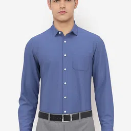Peter England Men Blue Formal Shirt-image-85