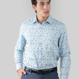 MUTAQINOTI Comfort Floral Opaque Printed Cotton Formal Shirt-picture-5