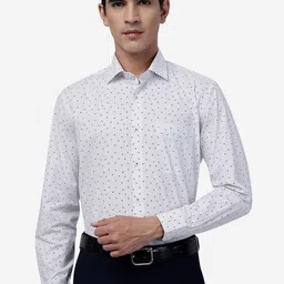 JADE BLUE Micro Ditsy Printed Cotton Formal Shirt-picture-31
