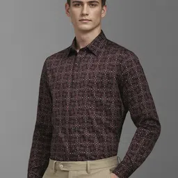Louis Philippe Men Classic Spread Collar Floral Printed Cotton Formal Shirt-picture-42