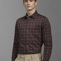 Louis Philippe Men Classic Fit Spread Collar Floral Printed Cotton Formal Shirt-image-94