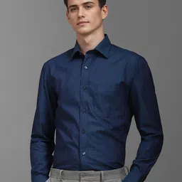 Louis Philippe Men Classic Fit Spread Collar Micro Ditsy Printed Cotton Formal Shirt-image-24