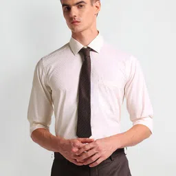 Arrow Slim Fit Micro Ditsy Printed Pure Cotton Formal Shirt-image-50