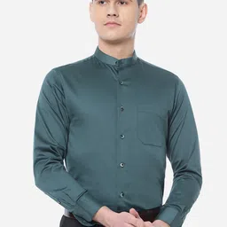 METAL Men Plus Size Cotton Solid Slim Fit Formal Shirt-picture-26