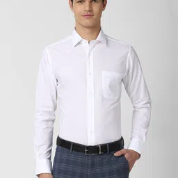 Peter England Men White Slim Fit Cotton Blend Formal Shirt-picture-33
