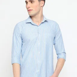 JADEBERRY Classic Slim Fit Opaque Striped Cotton Formal Shirt-picture-32