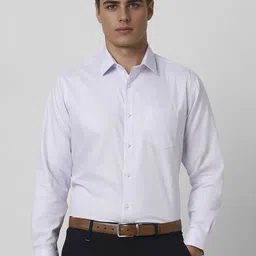 Van Heusen Men Spread Collar Solid Slim Fit Cotton Formal Shirt image 1