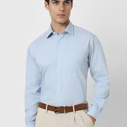 Van Heusen Men Spread Collar Solid Cotton Slim Fit Formal Shirt-picture-27