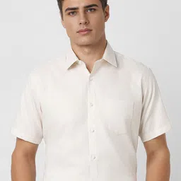 Van Heusen Men Spread Collar Textured Cotton Slim Fit Formal Shirt-image-52