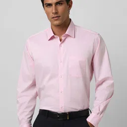 Van Heusen Men Spread Collar Solid Cotton Slim Fit Formal Shirt-image-56