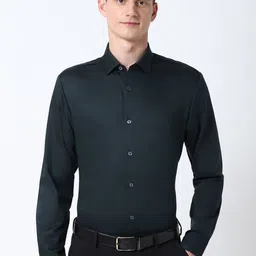 Peter England Elite Men Spread Collar Textured Cotton Slim Fit Formal Shirt-image-40